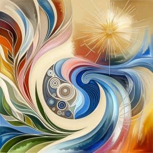 Abstract Wellness Art: Harmonious Colors, Soothing Patterns & Tranquil Shapes