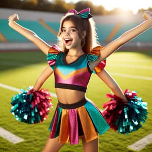 Energetic Middle-Eastern Female Cheerleader | Ready for Game