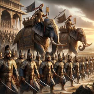 Ancient South Asian Indo-Aryan Army Marching to Conquest