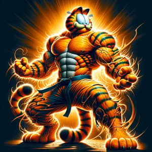 Gigachad Garfield Cat Bodybuilder Fight - Fantasy Character Portrait