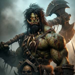 Epic Fantasy Orc Warrior with Giant Axe