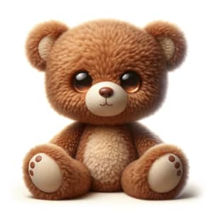 Adorable Brown Bear Cub Plush Toy - Detailed Craftsmanship