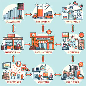 Economic Process & Distribution Network Illustrations