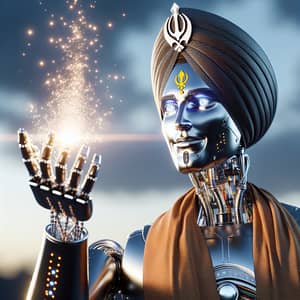 Futuristic Sikh Robot: Modern Technology Meets Cultural Heritage