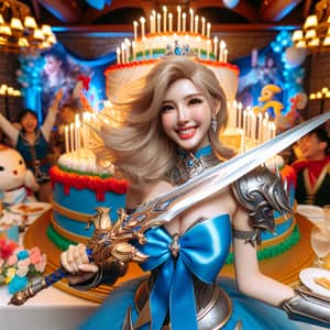 Warrior Princess Birthday Celebration with Unique Sword