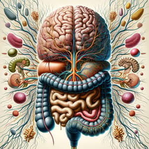 Gut-Brain Axis Detailed Illustration for Neuroscience Understanding