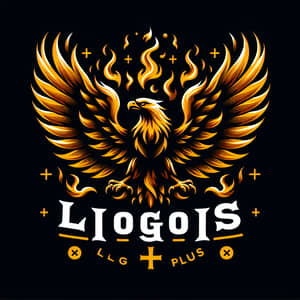 Fiery Golden Eagle Logos Plus