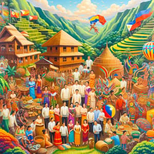 Vibrant Painting of Filipino Culture: Diversity & Color