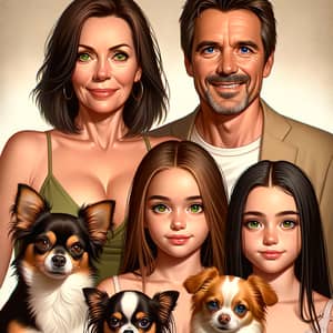 Family of Four Movie Poster with Chihuahuas - Heartwarming Story