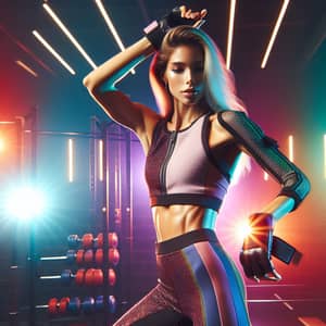 Fashionable Activewear Fitness Glove - Dynamic Poses in Gym
