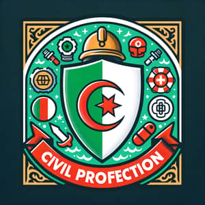 Algerian Civil Protection Emblem | Public Safety & Rescue Symbols