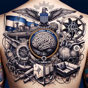 Navy & Psychology Tribute Tattoo | Colombian Military Ink