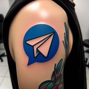 Telegram Messenger Logo Tattoo Design