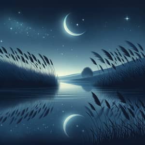 Magical Starry Night Sky by the Calm River