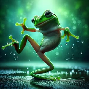 Graceful Green Frog Dancing in Joy | Mystical Jungle Beat