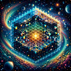Hexagonal Universe in Isosceles Triangles - Cosmic Geometric Scene