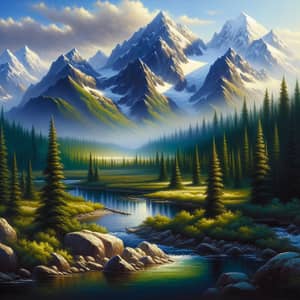 Majestic Landscape Oil Painting - Nature's Tranquility