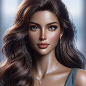 Mesmerizing Portrait of a Beautiful Woman with Flowing Hair