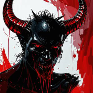 Dark Fantasy Digital Painting of Demonic Creature
