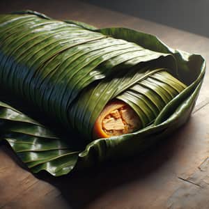 Realistic Chicken Tamale in Banana Leaf - Latin Cuisine Delight