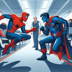 Spider-Man vs Batman vs Superman Brawl on a Plane