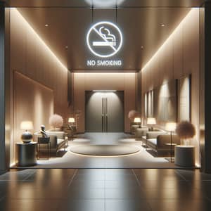 Stylish Minimalist Entrance with No Smoking Sign