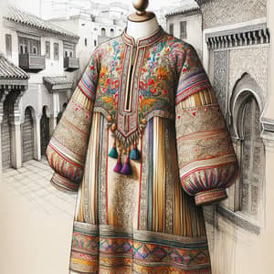 Traditional Moroccan Caftan - Vibrant Colors & Intricate Designs