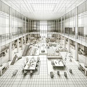 Modernist Office Space Architectural Blueprint | Minimalist Design