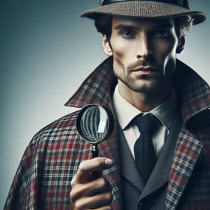Vintage British Detective with Magnifying Glass | Mystery Specialist