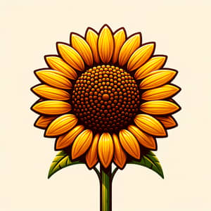 Detailed Sunflower Icon - Bold & Vibrant Image