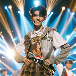 Energetic K-Pop Singer Thrills Fans with Stylish Performance