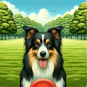 Detailed Image of Border Collie Playing Fetch in Green Park