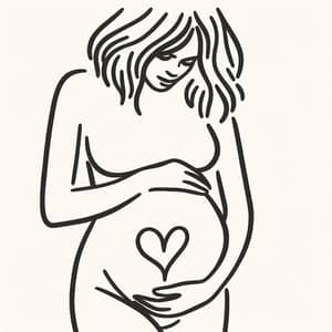 Minimalist Pregnancy Artwork | Heart Symbol on Belly