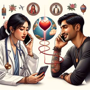 Heartfelt Long-Distance Relationship: South Asian Couple Connected by Love