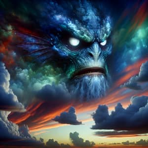 Angry Sea Monster in Twilight Sky - Ethereal Visual