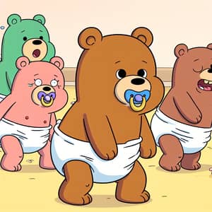We Bare Bears as Newborn Characters Animated Cartoon