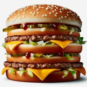 Delicious Big Mac Hamburger with Double Beef Patties and Special Sauce