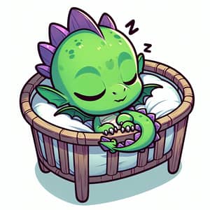 Cute Newborn Spike Dragon Sleeping in Cradle | My Little Pony