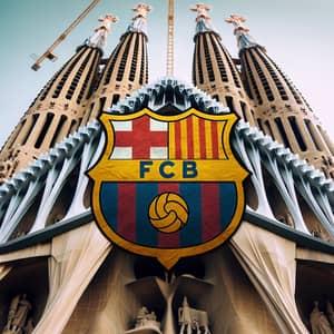 Barcelona FC Emblem on Sagrada Familia: A Unique Fusion