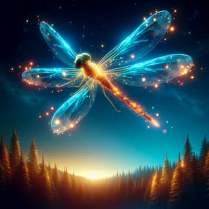 Brilliantly Lit Dragonfly: A Ballet of Peace and Serenity