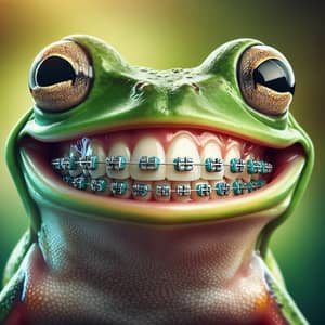 Smiling Frog with Orthodontic Braces | Dental Care Services