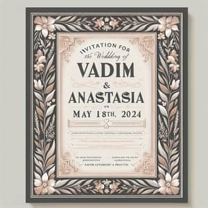 Elegant Wedding Invitation for Vadim & Anastasia | May 18, 2024
