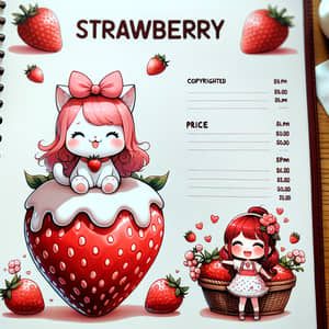 Delightful Strawberry Cream Menu with Charming Characters