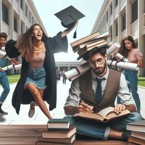 University Campus Life: Diverse Students' Journey to Graduation