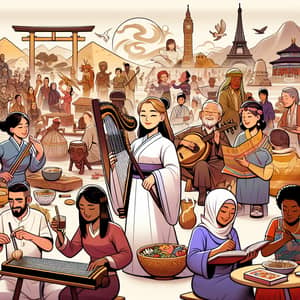 Global Culture Caricature: Diverse Cultural Representation