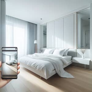 Contemporary Minimalist Bedroom Design with Fresh White Bedclothes