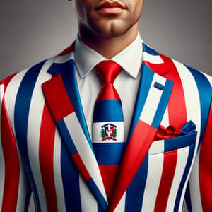 Dominican Republic Flag Inspired Suit for Men