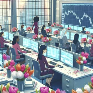 Celebrating International Women's Day with Diverse Women Traders | Stock Charts & Flowers