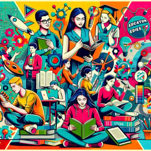 Vibrant Education Week Poster: Diverse Students in Action