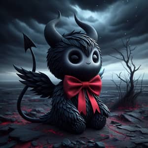 Dark Devil Character on Vibrant Background